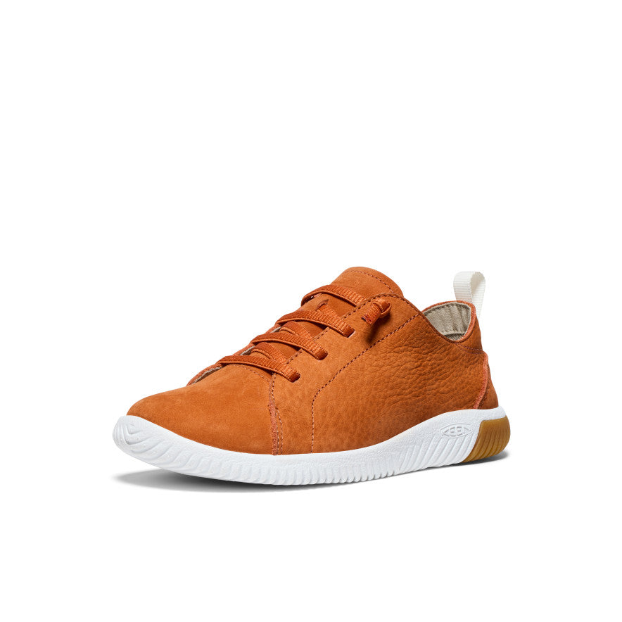 Big Kids' KNX Leather Sneaker | Gold Flame/Star White - Image 3